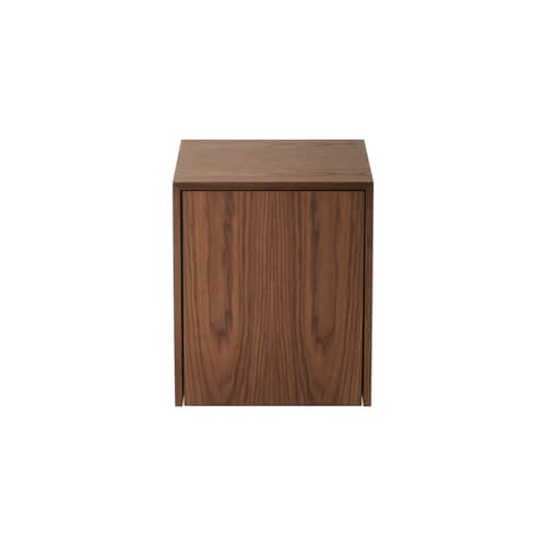 Tavolino d\'appoggio Mass legno marrone / Cassetto - 40 x 40 x H 47 cm - NEW WORKS - Noce - Impiallacciatura in noce