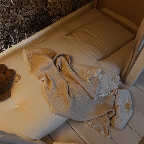 Beistellbett Mini Hippo textil beige / Beistellbett - KARUP - Beigegold 758 - Baumwolle, Mischfasern, Schaumstoff