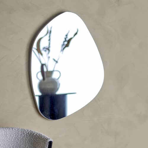 Miroir mural Aimie métal argent / L 56 x H 70 cm - Bloomingville - 56 x 70 cm / Argent - Acier, MDF, Verre
