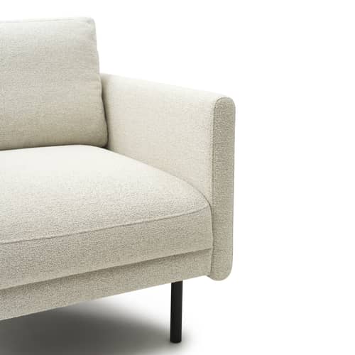 Sofa Rar textil weiß / 2-Sitzer - L 168,5 cm - Normann Copenhagen - Stoff Gebrochen weiß - Gewebe, Holz, PU-Schaum, Stahl