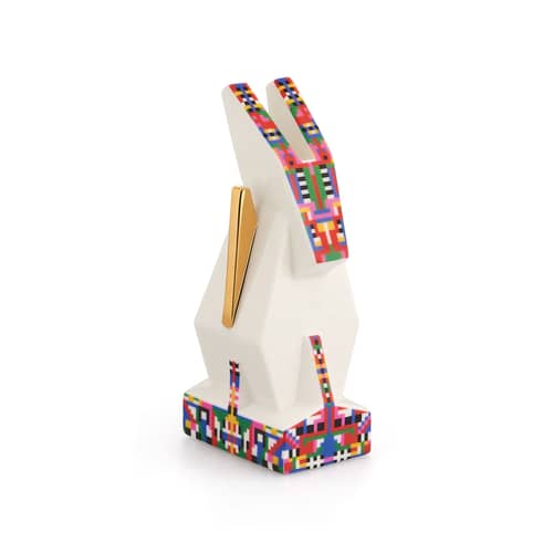 Santon Donkey céramique blanc / peint main - Alessi - Ane - Porcelaine