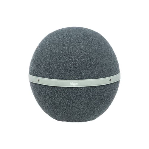 Sitzkissen Bouclette Regular textil blau / Ergonomisch - Ø 55 cm / Schlaufenwolle - BLOON PARIS - Granit - Lockige Wolle, PVC