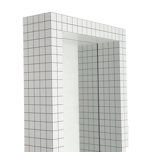 Specchio murale Quaderna 476 materiale plastico bianco / L 51 x H 195 cm -  Superstudio, 1972 - Zanotta - Bianco/Griglia nera - Pannello alveolare, Plastica laminata, Vetro