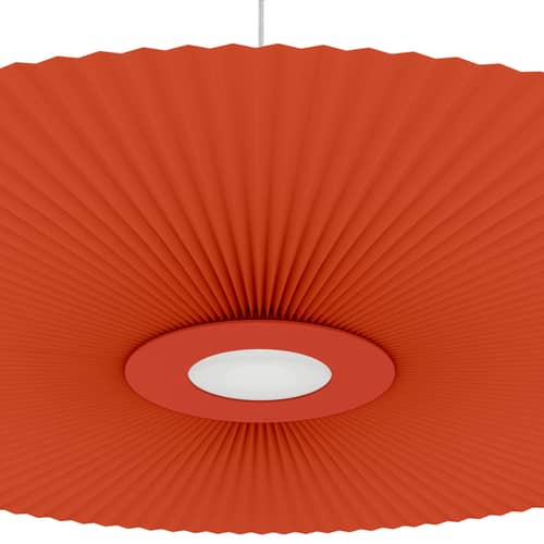 Suspension Carmen tissu terracotta LED Large / Ø 120 cm - Hartô - Terracotta - Métal laqué, Tissu plissé