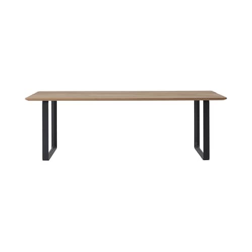 Table rectangulaire 70/70 OUTDOOR bois naturel / 225 x 90 cm - Muuto - Acajou / Noir anthracite - Acajou Sapelli FSC, Aluminium thermolaqué