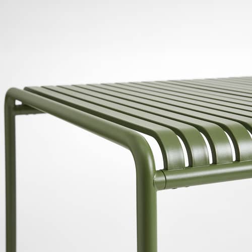 Table rectangulaire Palissade métal vert / 220 x 90 cm - Hay - Vert olive - Acier thermolaqué