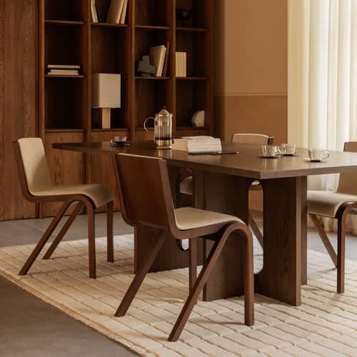 Tapis Tile beige / 200 x 300 cm - Tissé à la main - Audo Copenhagen - Ivoire - Velours ras