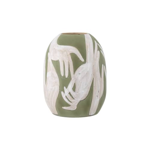 Vaso Adalena ceramica verde / Ø 23,5 x H 30,5 cm - Dipinto a mano - Bloomingville - Verde - Gres smaltato