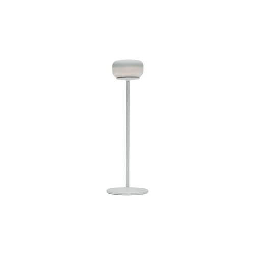 Kabellose, wiederaufladbare Außenlampe Cheerio LED metall weiß / Ø 8 x H 25,8 cm - Fatboy - Désert - ABS, rostfreier Stahl, Silikon