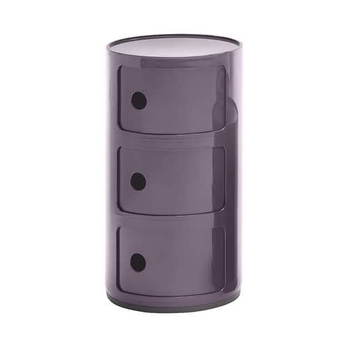Ablage Componibili plastikmaterial violett / 3 Fächer - H 58 cm - Kartell - Violett - ABS