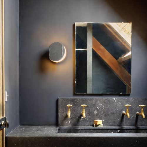 Applique salle de bains Poudrier LED métal / Miroir - DCW éditions - Nickel - Acier, Verre