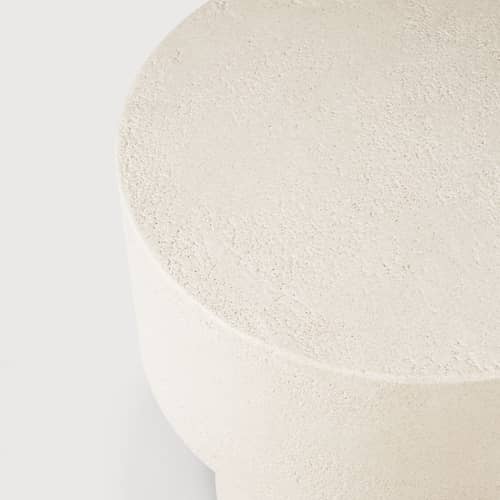 Beistelltisch Elements corian weiß / Ø 41 x H 47 cm - Mikrozement - Ethnicraft - Gebrochen weiß - Mikrozement