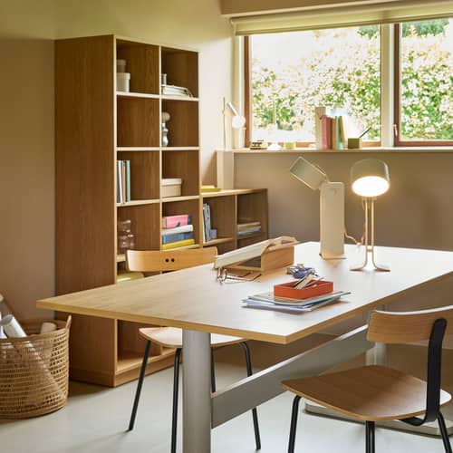 Bibliothèque Disco Large bois naturel / L 80 x P 30 x H 180 cm - HÜBSCH - H 180 cm / Chêne - MDF plaqué chêne