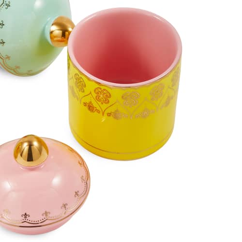 Boîte Grandpa Small céramique jaune / Ø x H 14 cm - POLSPOTTEN - Jaune - Porcelaine