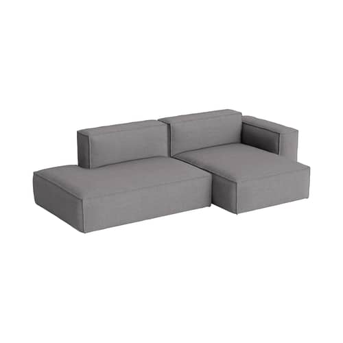 Canapé d\'angle Mags Soft Low Armrest n°3 gris foncé / 2,5 places - L 256.5 cm / Accoudoir droite - Hay - Accoudoir droite / Gris foncé (tissu Hallingdal 166) - Contreplaqué, Mousse polyuréthane HR, Tissu
