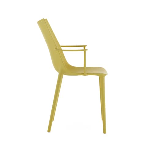 Chaise H.H.H plastique jaune / Soft touch - Recyclé - Kartell - Moutarde mat (soft touch) - Technopolymère thermoplastique recyclé
