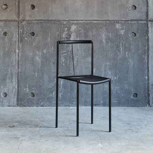 Chaise Sedia métal noir / Maurizio Peregalli, 1984 - Zeus - Noir - Acier, Caoutchouc