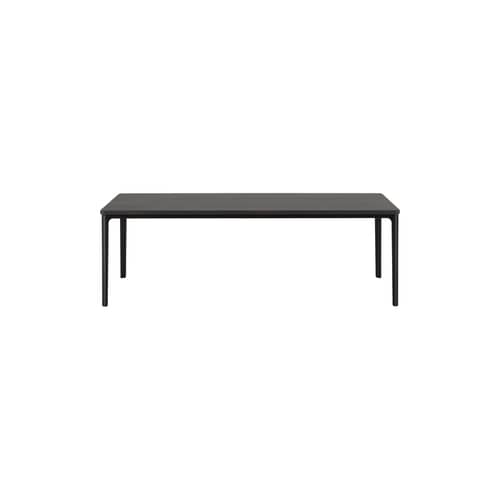 Plate Coffee table wood brown / 71 x 113 x H 37 cm - MDF - Vitra - Dark oak / Chocolate legs - Lacquered aluminium, Tinted oak wood