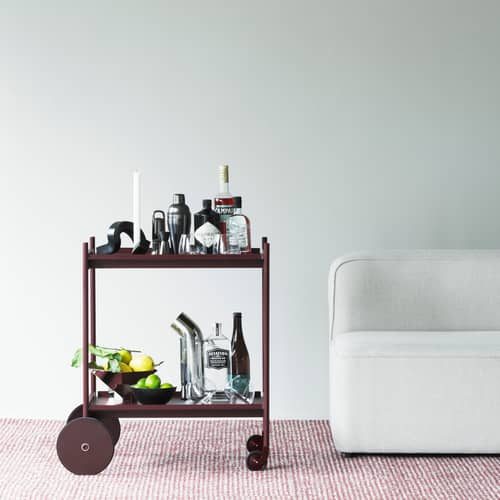Desserte Rul métal violet / Plateaux amovibles - Normann Copenhagen - Bordeaux - Acier thermolaqué, MDF