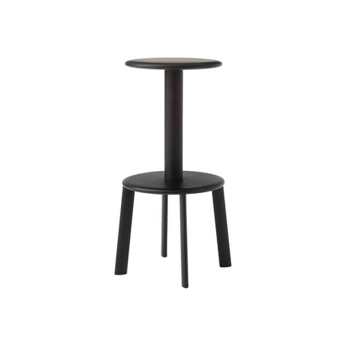 Drehbarer Barhocker Massif AV40 holz schwarz / H 75 cm - &tradition - Eiche braun gebeizt / Sockel schwarz - Getöntes Eichenholz, thermolackierter Stahl
