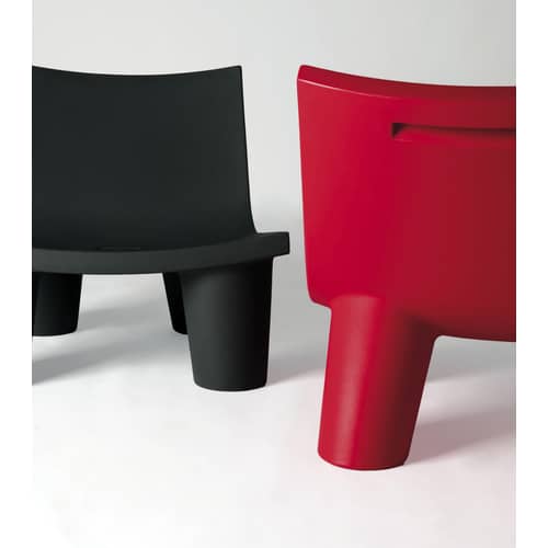 Fauteuil bas Low Lita plastique rouge - Slide - Rouge - Polyéthylène recyclable