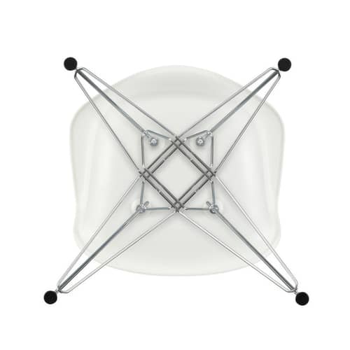 Fauteuil DAR - Eames Plastic Armchair plastique blanc / (1950) - Pieds chromés - Vitra - Blanc / Pieds chromés - Acier chromé, Polypropylène