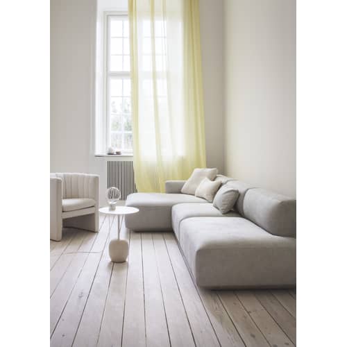 Guéridon Lato LN8 métal marbre blanc beige / Marbre Ø 40 x H 50 cm - &tradition - Plateau ivoire / Marbre crème - Acier peint, Marbre