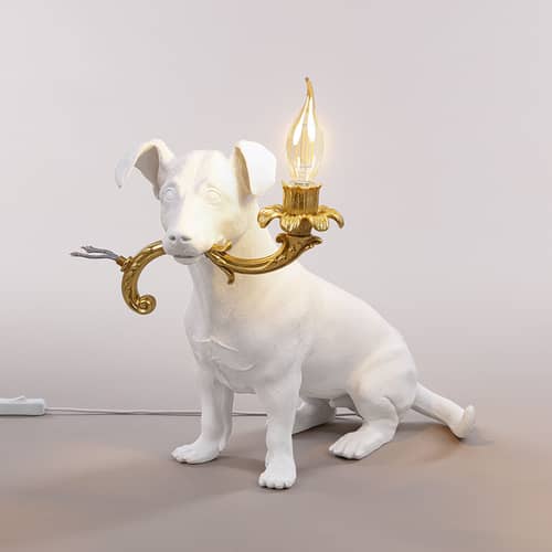 Lampe de table Rio Lamp plastique blanc or / Résine - Seletti - Blanc & or - Résine