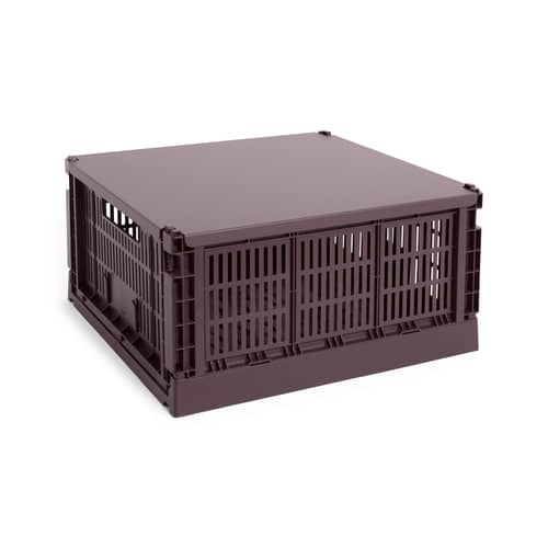  Lid metal red / For Basket Colour Crate Large Square 42,5 x 42,5 cm - Hay - Burgundy - Steel