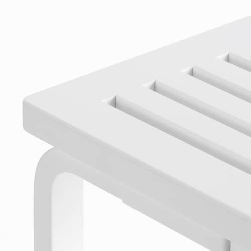 Panchina 153A legno bianco / L 112,5 cm - Alvar Aalto, 1945 / Seduta a doghe - ARTEK - Bianco - Betulla lamellare, Betulla massiccia