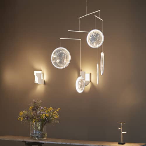 Focus X5 Pendant metal white / LED - L 160 x H 131 cm - DCW éditions - White - Aluminium, PMMA