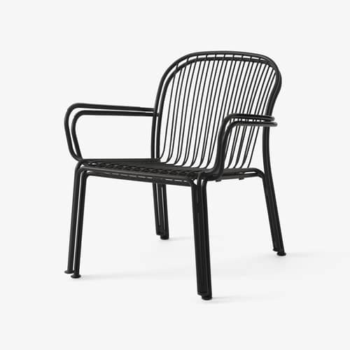Poltrona lounge Thorvald SC101 metallo nero / Con braccioli - &tradition - Nero caldo - Acciaio