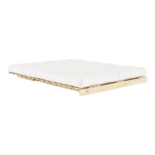Divano convertibile Roots legno bianco / L 160 cm - 3 posizioni / Struttura in pino chiaro - KARUP - Naturale 701 / Pino chiaro - Espanso, Fibre riciclate miste, Pino massello certificato FSC, Tessuto