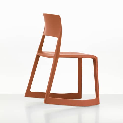 Sedia impilabile Tip Ton RE materiale plastico arancione / Riciclato - Inclinabile ed ergonomico - Vitra - Corallo - Polipropilene riciclato