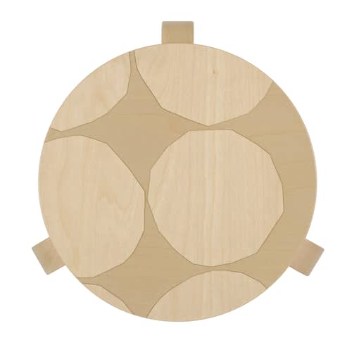 Stappelbarer Hocker 60 holz natur / 3 Füße - Artek + Marimekko, Limitierte Auflage 90. Geburtstag - ARTEK - Kivet-Muster / Birke - Birke Schichtholz, Birkenholzfurnier