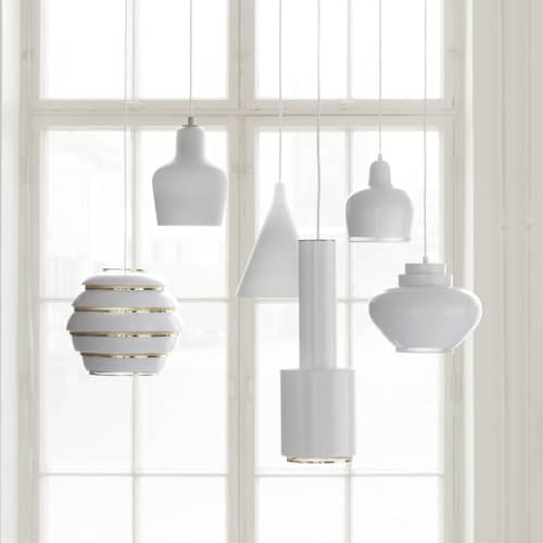 Suspension Golden Bell A330S métal blanc / Alvar Aalto, 1937 - ARTEK - Blanc - Acier filé