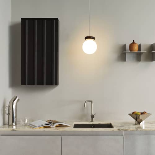 Suspension Hinx verre / Ø 15 cm - Normann Copenhagen - Marron - Résine, Verre opalin