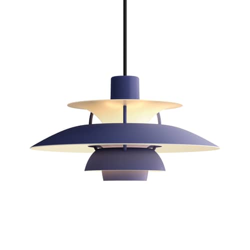 Suspension PH 5 Mini / Ø 30 cm - Poul Henningsen, 1959 - Louis Poulsen - Monochrome Indigo poudré - Aluminium laqué