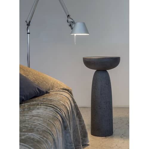 Table d\'appoint Olo Concrete / Ø 30 x H 61 cm - Béton ciré - Mogg - Anthracite - Béton ciré