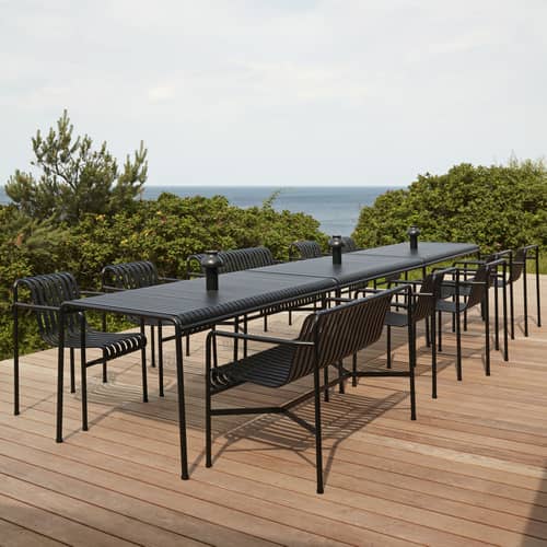 Table rectangulaire Palissade métal gris noir / 170 x 90 cm - Bouroullec,2016 - Hay - Anthracite - Acier laqué époxy