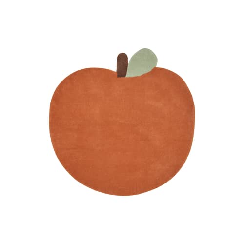 Tapis Apple / 110 x 100 cm - Laine néo-zélandaise tuftée main - Ferm Living - Terre cuite - Laine de Nouvelle-Zélande