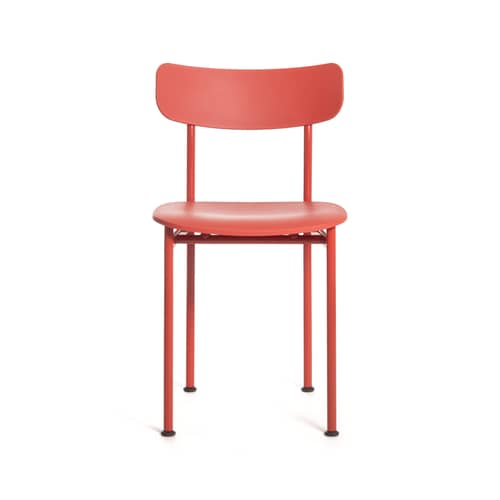 Chaise Motta rouge / Jasper Morrison - Polypropylène recyclé - Magis - Rouge - Acier, Polypropylène recyclé