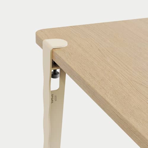  Base, legs metal beige With Vague by Uchronia vise clamp / H 75 cm - For creating tables and Desks - TIPTOE - Beige - Powder coated steel