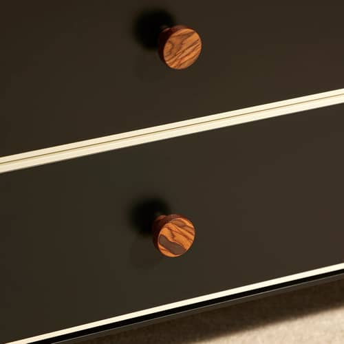 Buffet Essence bois noir / L 180 x H 75 cm - rotin - Maison Sarah Lavoine - Noir & rotin - Bois laqué, Métal, Moelle de rotin