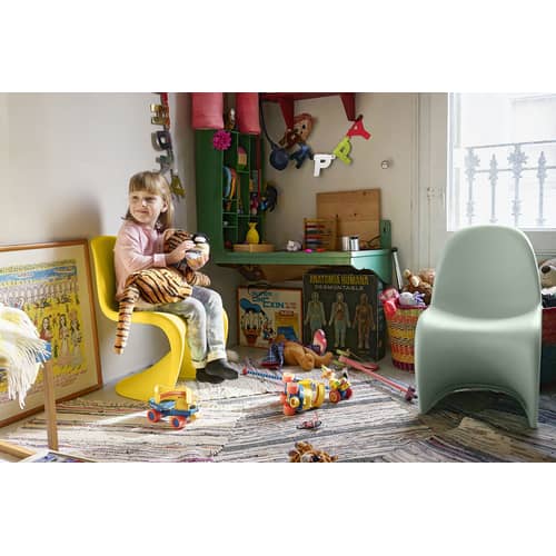 Chaise enfant Panton Junior plastique blanc / By Verner Panton, 1959 - Vitra - Blanc - Polypropylène teinté