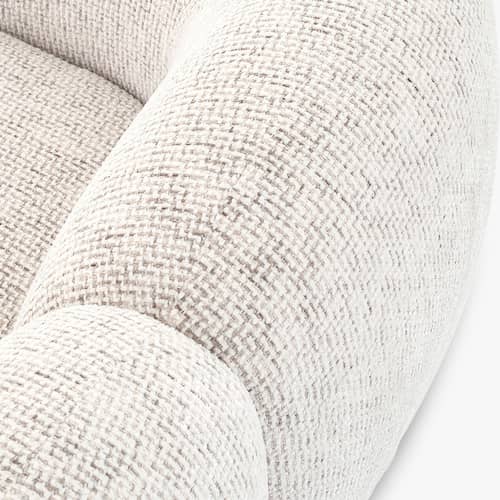 Sofa Dulcia textil beige / 3-Sitzer – L 231 cm - NV GALLERY - Beige Meliert - FSC-zertifiziertes Holz, High Density-Schaum, Tissu Tweed