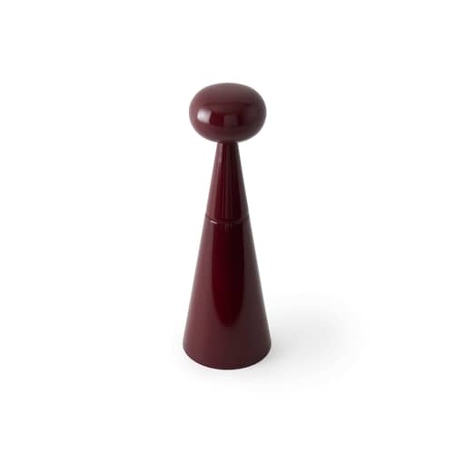 Gewürzmühle Mill Small holz rot / H 25 cm - Tom Dixon - Bordeaux - Keramik, Lackiertes FSC-zertifiziertes Buchenholz