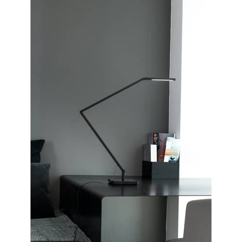 Lampe de table Untitled Linear LED métal noir / Orientable - Nemo - Tête plate / Noir - Aluminium, Technopolymère
