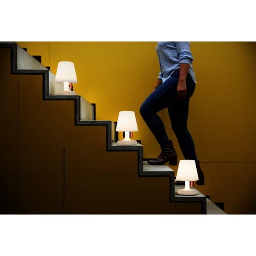 Lampe extérieur sans fil rechargeable Edison the Petit LED plastique blanc / H 25 cm - Fatboy - Blanc - Polypropylène