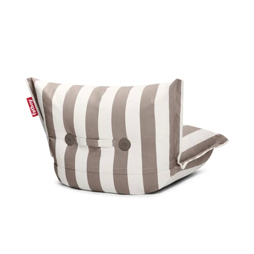 Lounge Sessel The BonBaron OUTDOOR textil braun / Einstellbarer Ordner - Fatboy - Gestreift Kakao -  Micro-billes EPS, Olefin Stoff, Polyesterfaser, Schaumstoff
